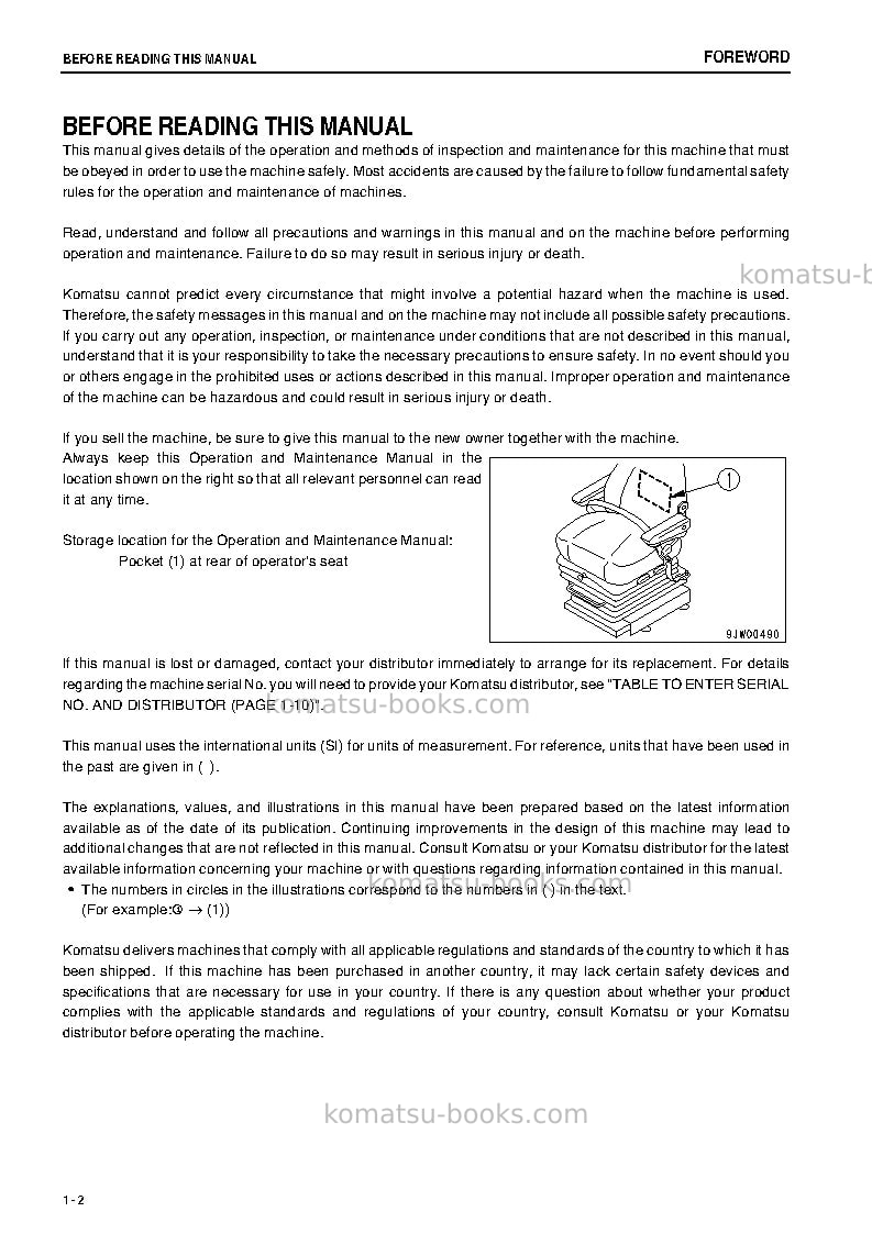 Komatsu wa800-3jpn-e0 Operation manual cover Page 3 Komatsu wa800-3jpn-e0 Operation manual cover Page 3