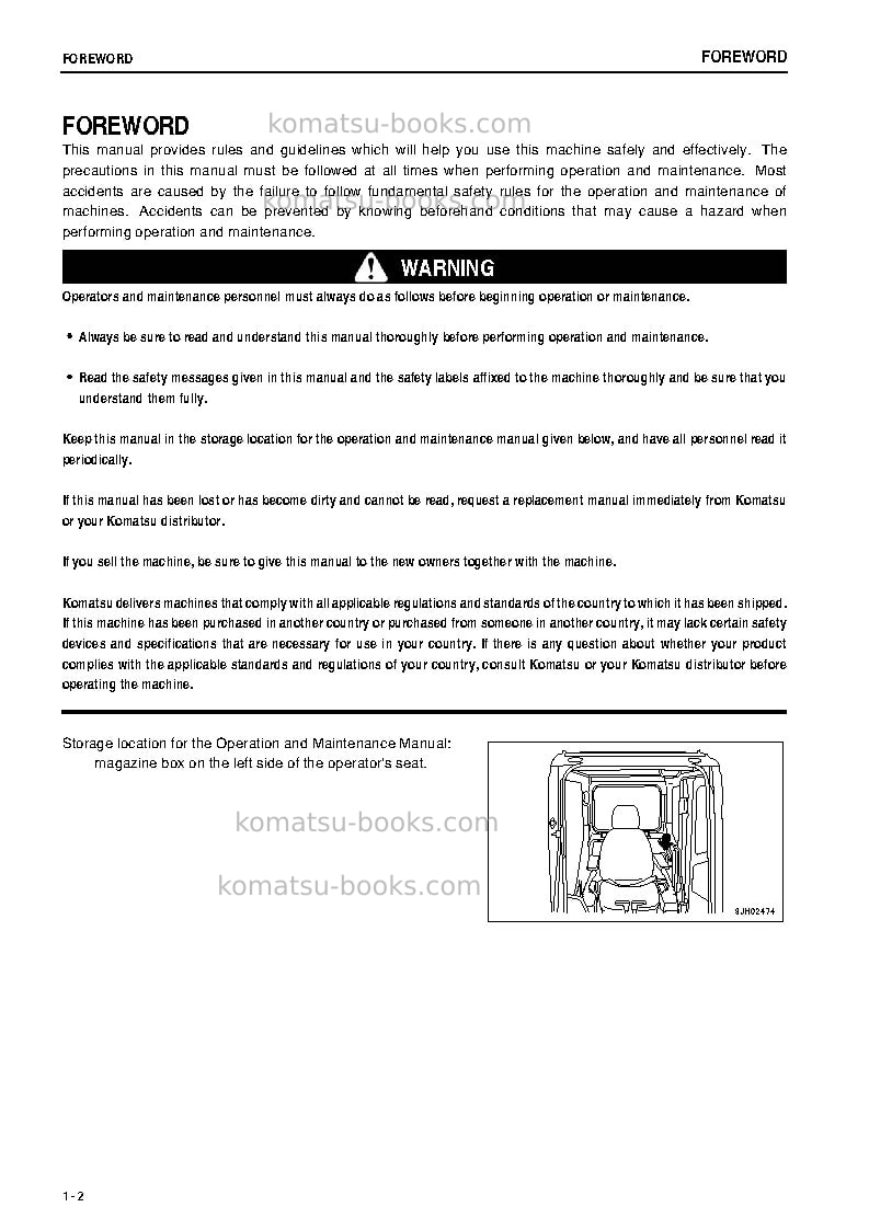 Komatsu pc130-7jpn Operation manual cover Page 3 Komatsu pc130-7jpn Operation manual cover Page 3