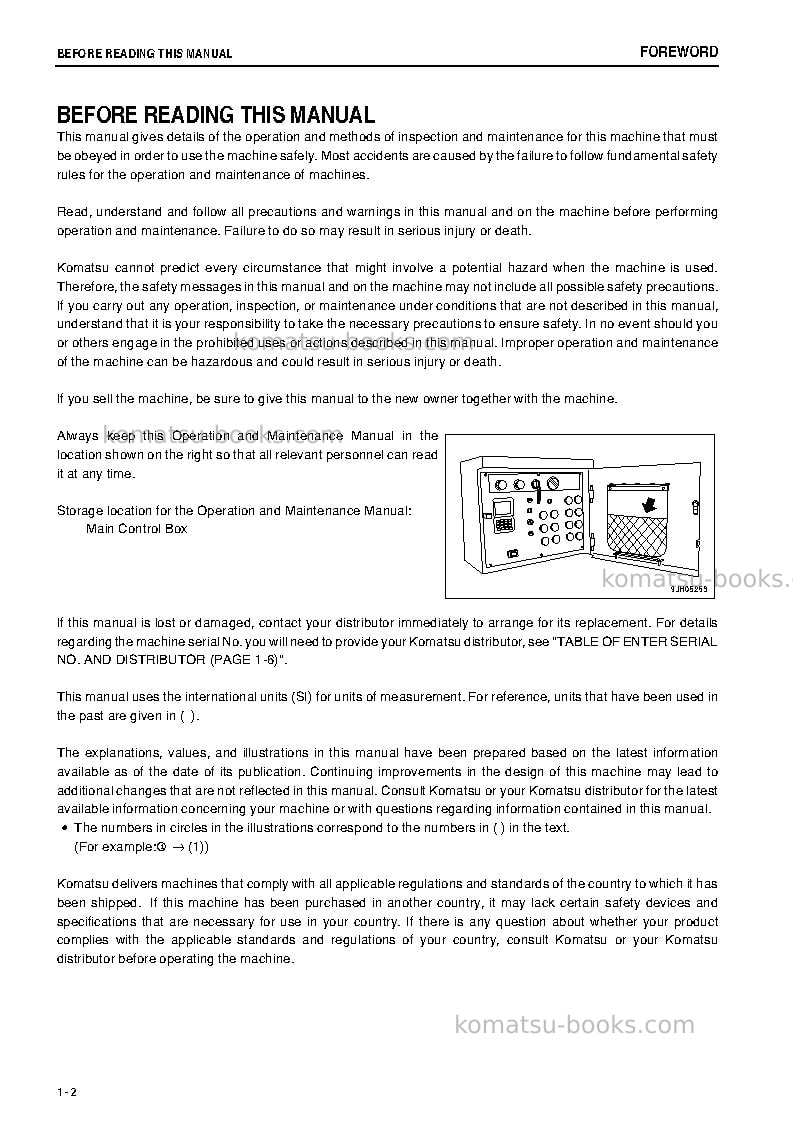 Komatsu br380jg-1jpn-e0 Operation manual cover Page 3 Komatsu br380jg-1jpn-e0 Operation manual cover Page 3