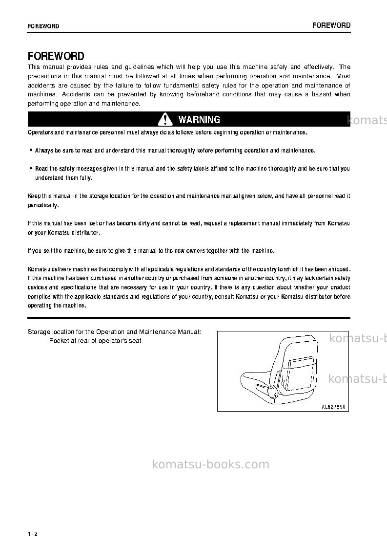 Komatsu gd675-3jpn-a Operation manual cover Page 3 Komatsu gd675-3jpn-a Operation manual cover Page 3