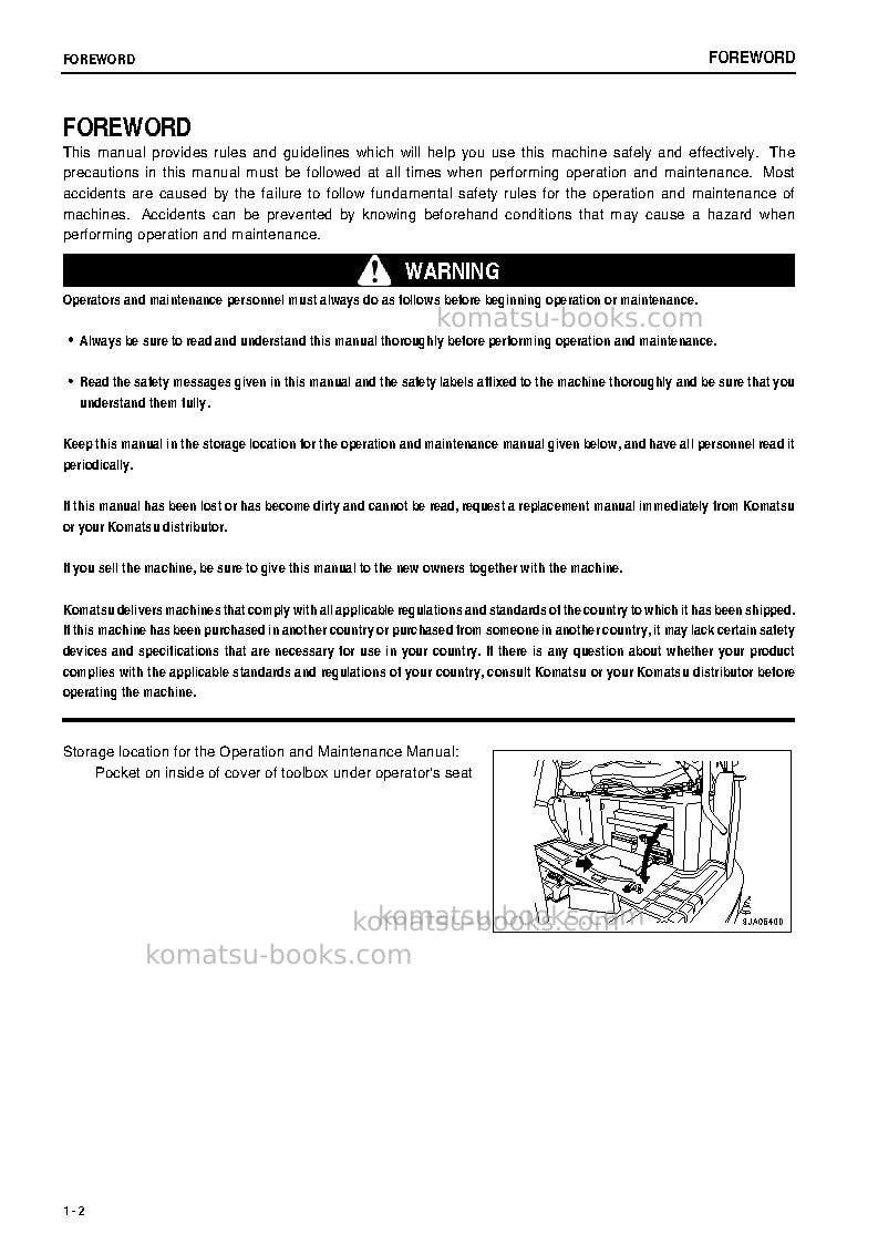 Komatsu pc50mr-2jpn-na Operation manual cover Page 3 Komatsu pc50mr-2jpn-na Operation manual cover Page 3
