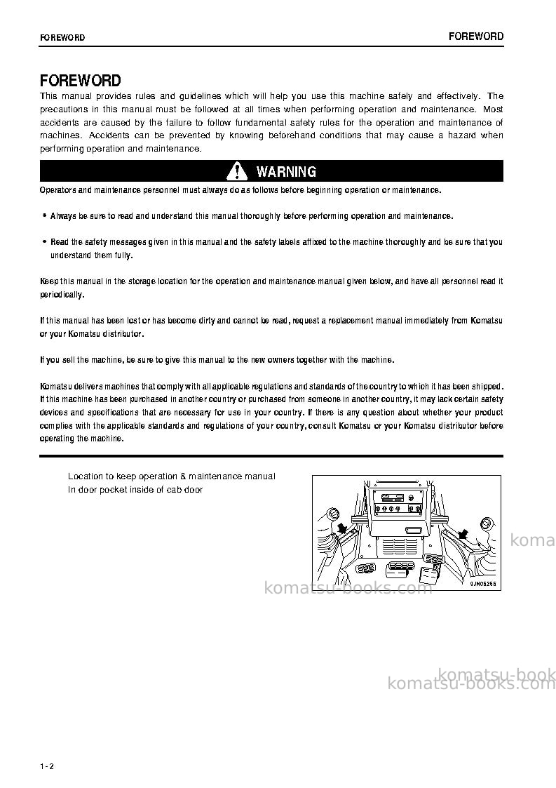 Komatsu d375a-5jpn-vhms Operation manual cover Page 3 Komatsu d375a-5jpn-vhms Operation manual cover Page 3