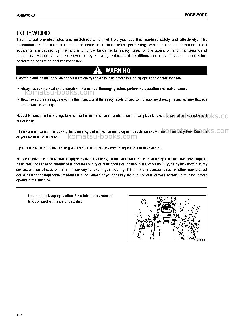 Komatsu d375a-5jpn--50c degree Operation manual cover Page 3 Komatsu d375a-5jpn--50c degree Operation manual cover Page 3