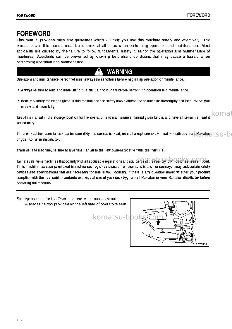Komatsu pc78mr-6jpn Operation manual cover Page 3 Komatsu pc78mr-6jpn Operation manual cover Page 3