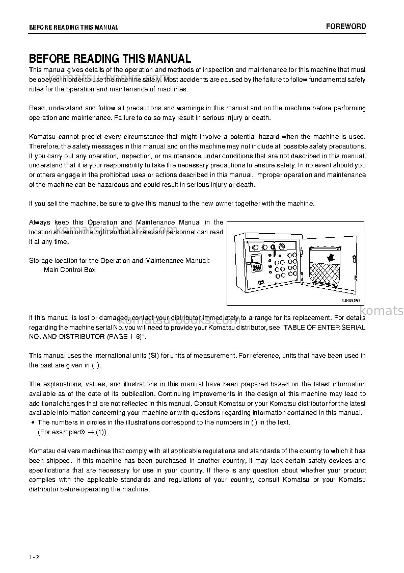 Komatsu br580jg-1jpn Operation manual cover Page 3