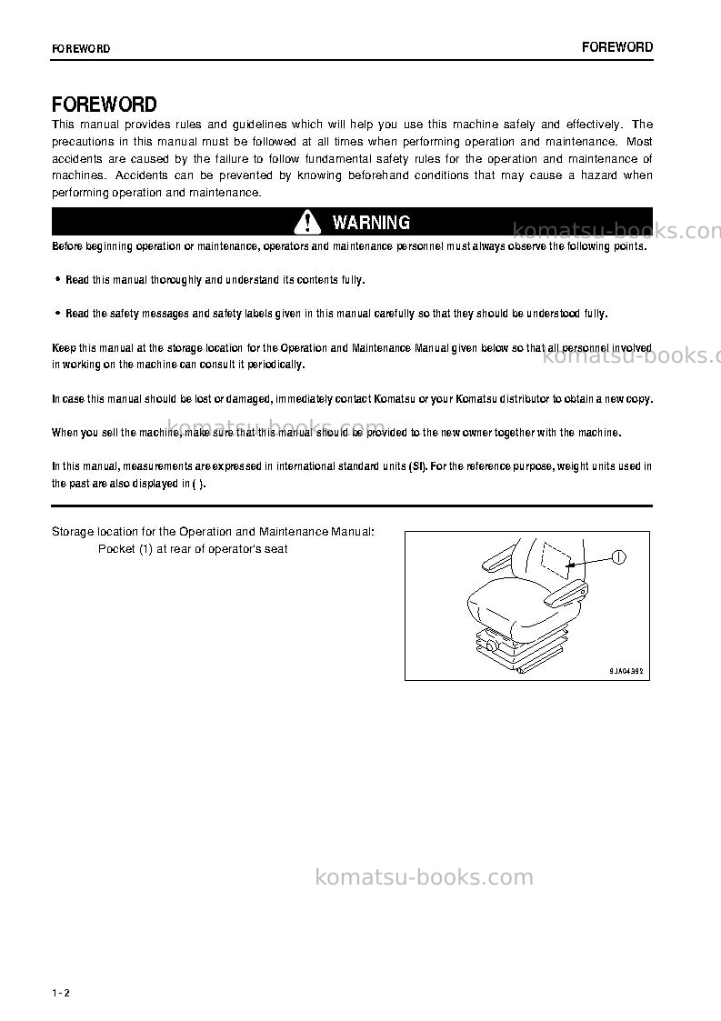 Komatsu wa250-5jpn Operation manual cover Page 3 Komatsu wa250-5jpn Operation manual cover Page 3