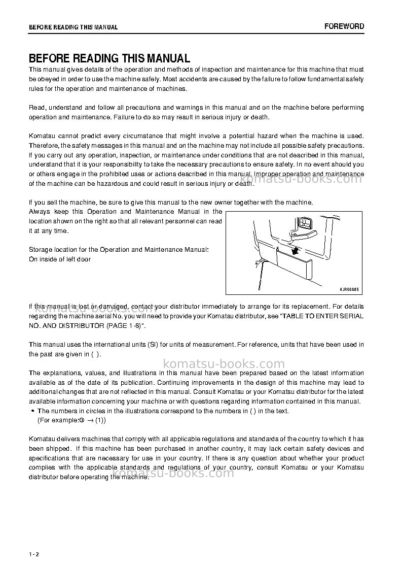 Komatsu hm350-2jpn Operation manual cover Page 3 Komatsu hm350-2jpn Operation manual cover Page 3