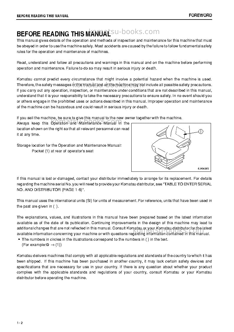 Komatsu wa320-6jpn Operation manual cover Page 3