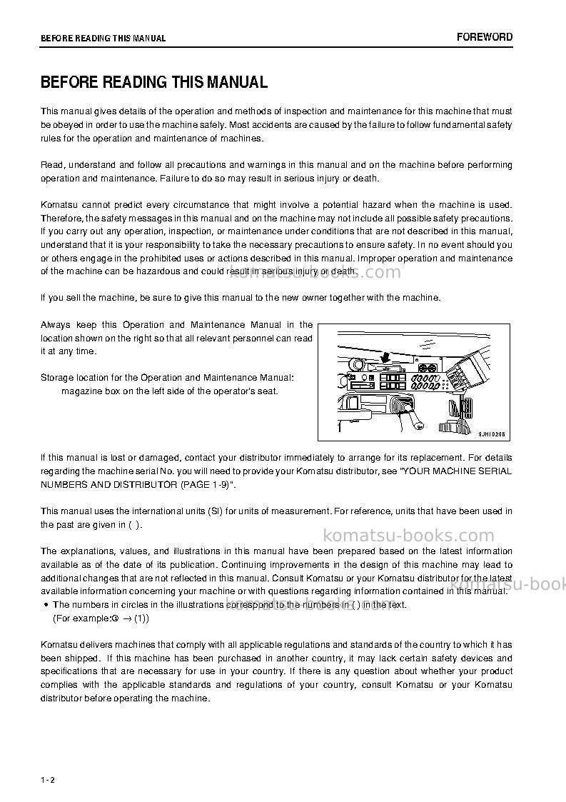 Komatsu pc2000-8jpn--30c degree Operation manual cover Page 3 Komatsu pc2000-8jpn--30c degree Operation manual cover Page 3