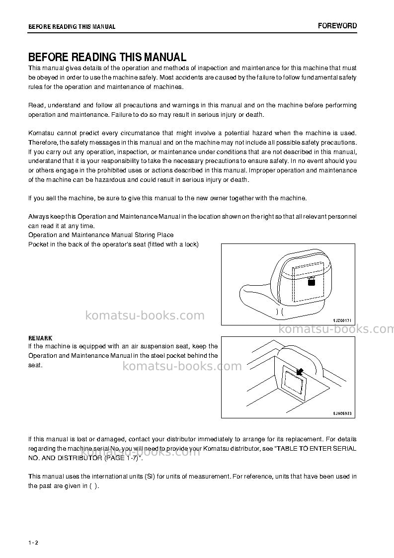 Komatsu d39px-22jpn Operation manual cover Page 3 Komatsu d39px-22jpn Operation manual cover Page 3