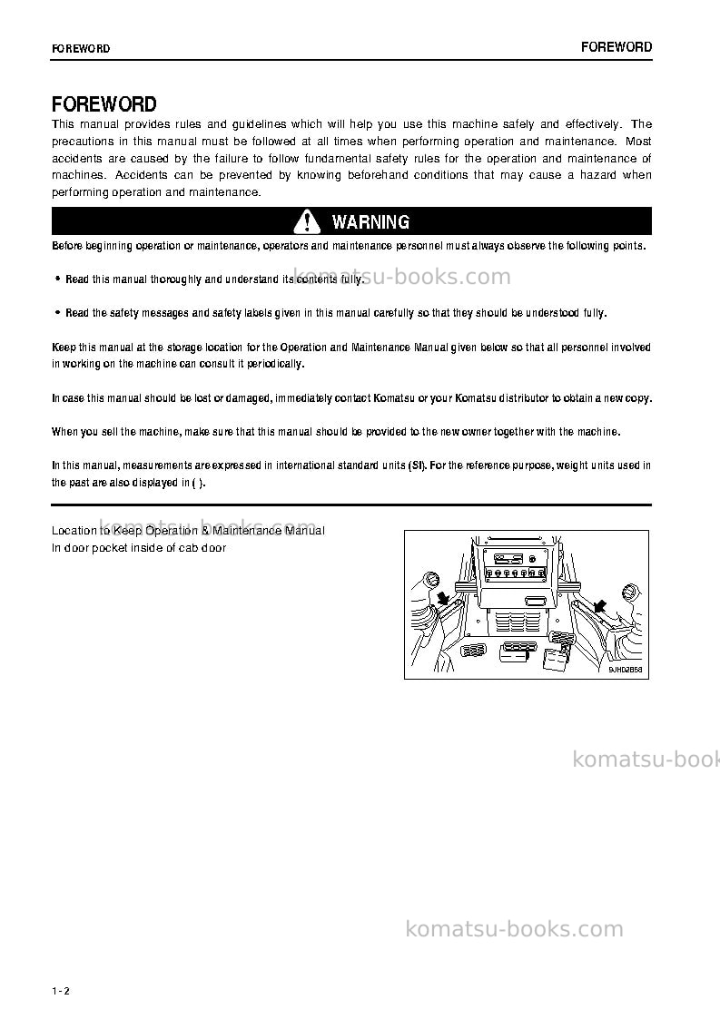 Komatsu d375a-5jpn-e0, one-way steering lever Operation manual cover Page 3