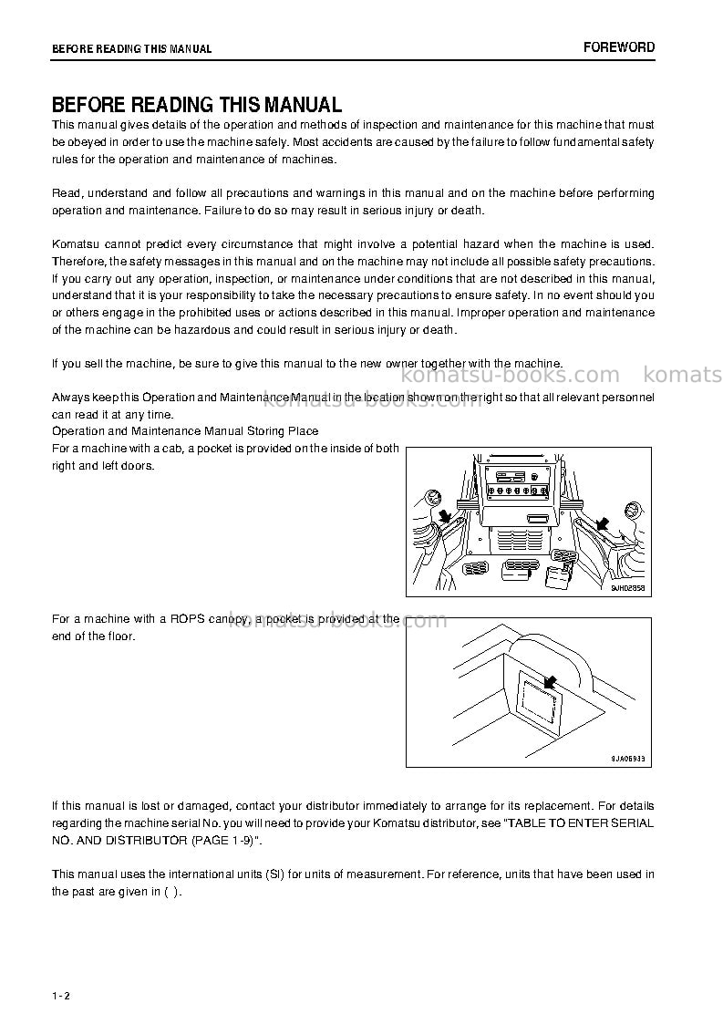 Komatsu d65wx-15jpn-e0, power angle tilt Operation manual cover Page 3