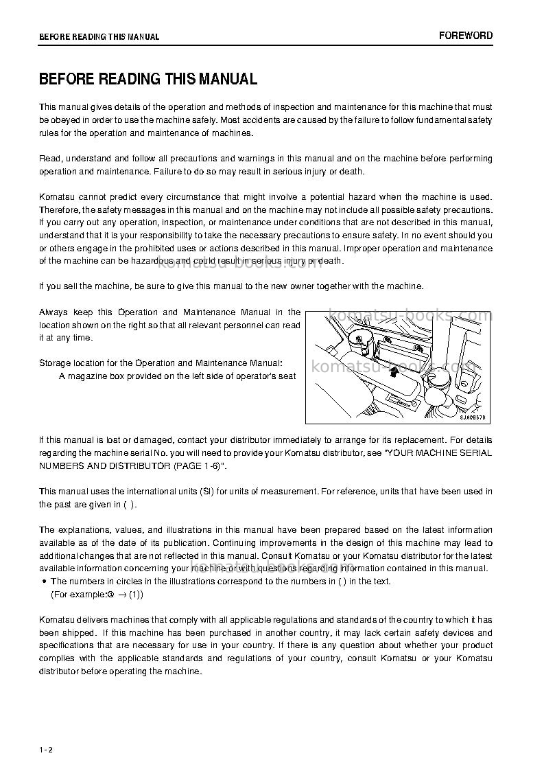 Komatsu pc88mr-8jpn Operation manual cover Page 3 Komatsu pc88mr-8jpn Operation manual cover Page 3