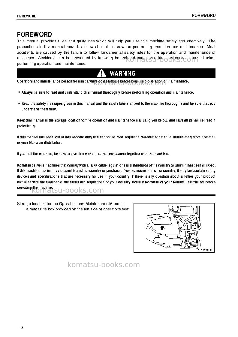 Komatsu pc78mr-6jpn Operation manual cover Page 3 Komatsu pc78mr-6jpn Operation manual cover Page 3