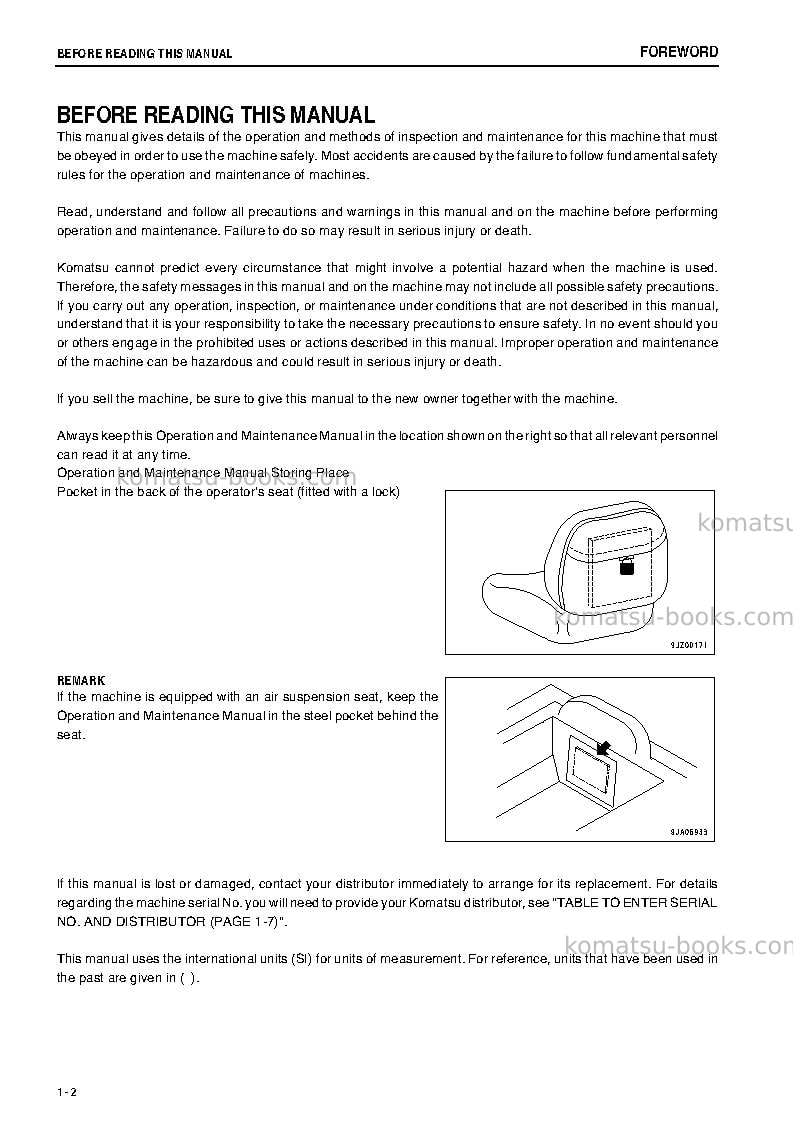 Komatsu d31px-22jpn Operation manual cover Page 3 Komatsu d31px-22jpn Operation manual cover Page 3