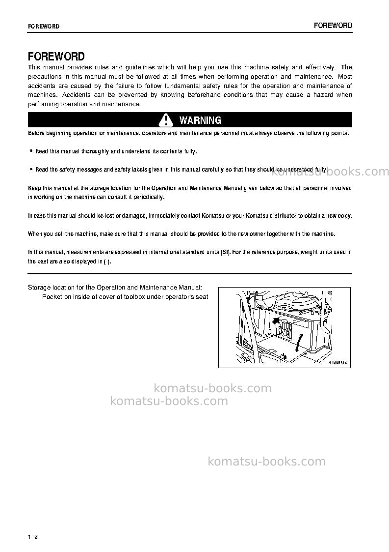 Komatsu pc18mr-3jpn Operation manual cover Page 3 Komatsu pc18mr-3jpn Operation manual cover Page 3