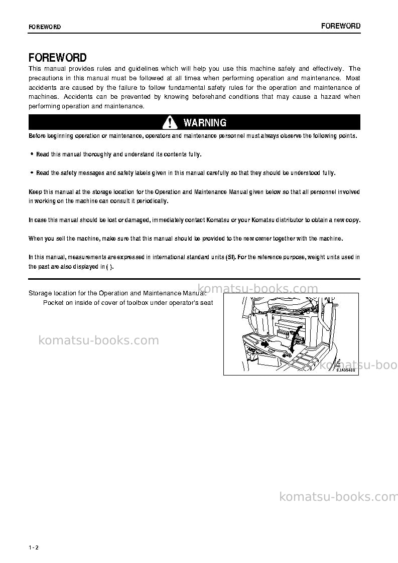 Komatsu pc55mr-3jpn Operation manual cover Page 3