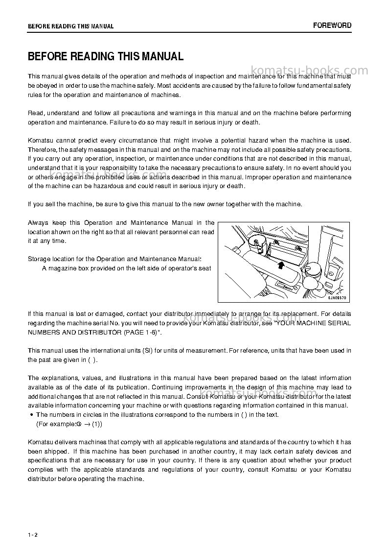Komatsu pc78us-8jpn Operation manual cover Page 3 Komatsu pc78us-8jpn Operation manual cover Page 3