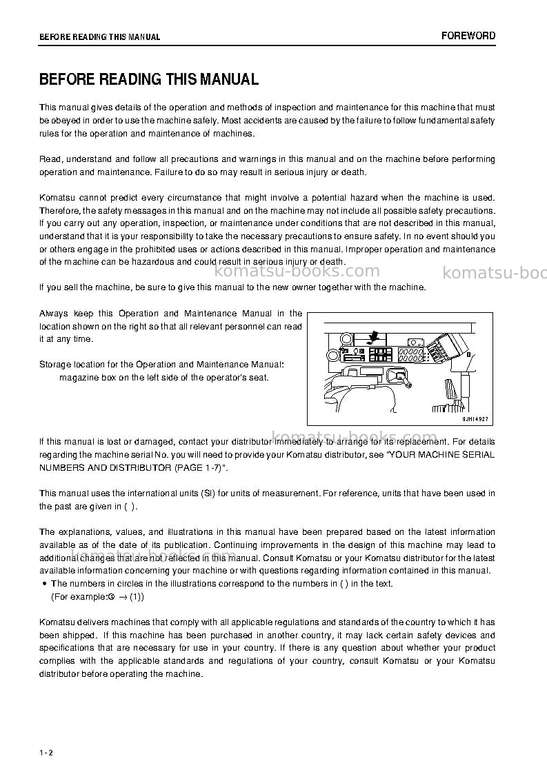Komatsu pc2000-8jpn--30c degree Operation manual cover Page 3 Komatsu pc2000-8jpn--30c degree Operation manual cover Page 3