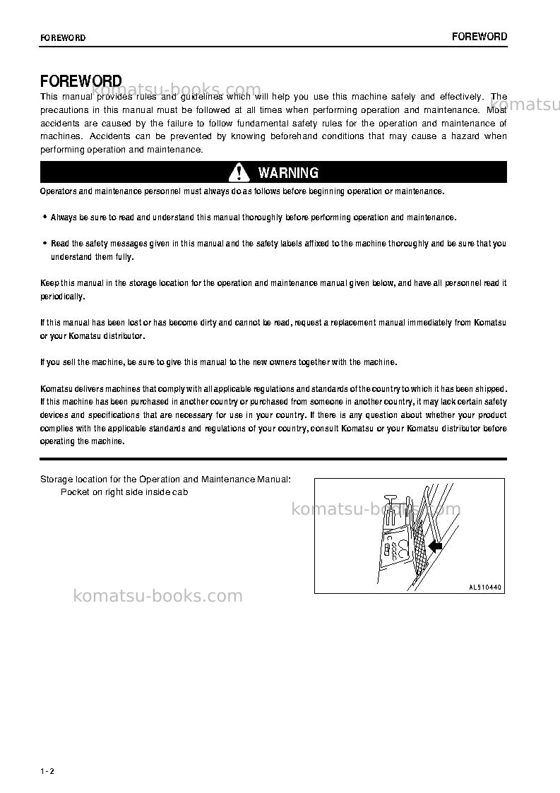Komatsu gd825a-2jpn Operation manual cover Page 3