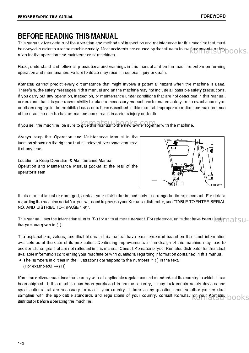 Komatsu d155ax-6jpn Operation manual cover Page 3 Komatsu d155ax-6jpn Operation manual cover Page 3