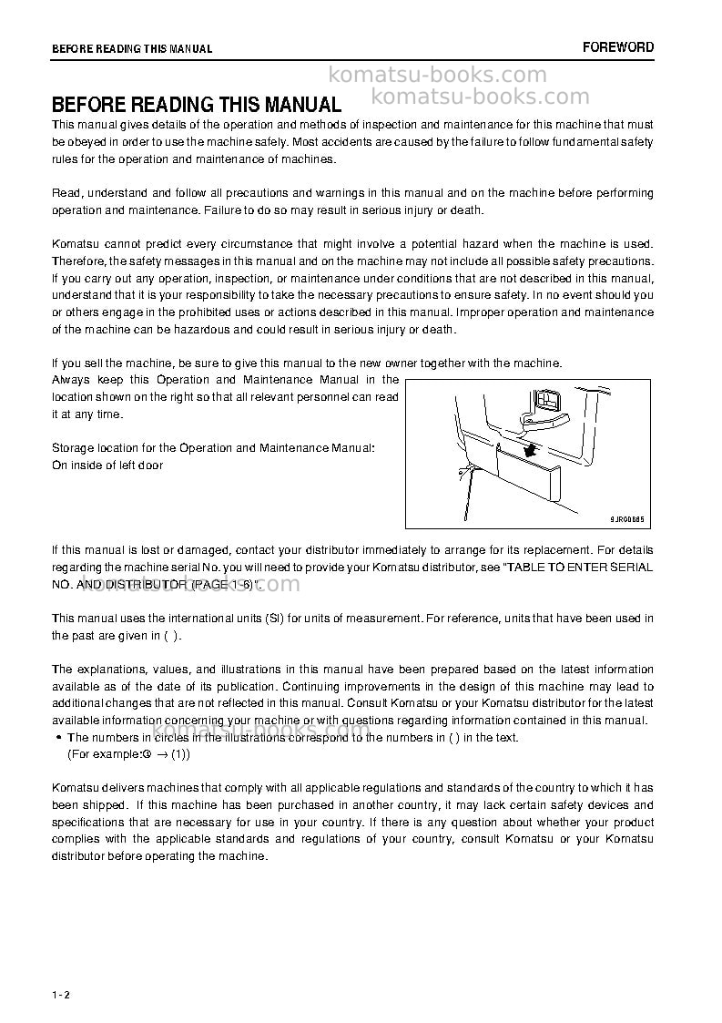 Komatsu hm400-2jpn Operation manual cover Page 3 Komatsu hm400-2jpn Operation manual cover Page 3