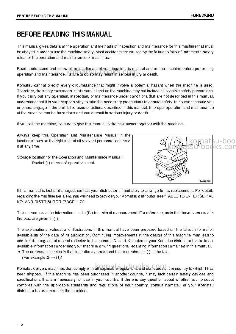 Komatsu wa500-6jpn Operation manual cover Page 3 Komatsu wa500-6jpn Operation manual cover Page 3