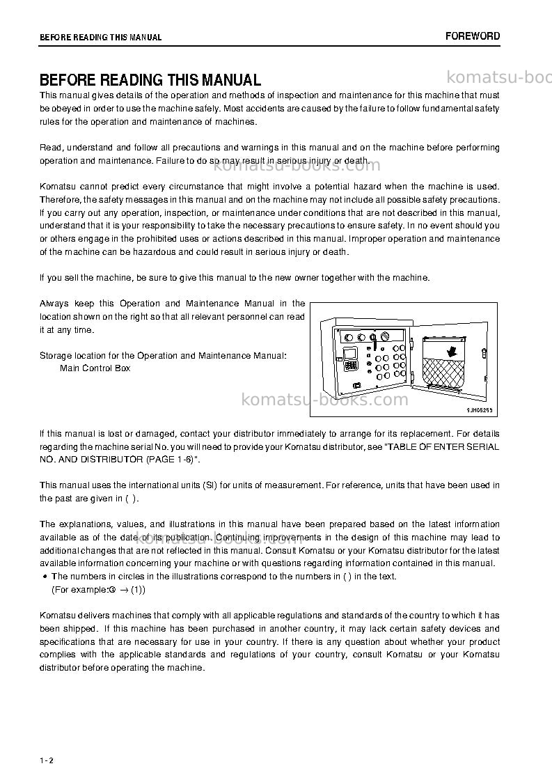 Komatsu br380jg-1jpn-e0 Operation manual cover Page 3 Komatsu br380jg-1jpn-e0 Operation manual cover Page 3