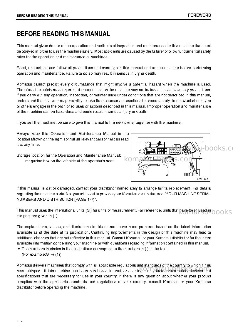 Komatsu pc2000-8jpn Operation manual cover Page 3 Komatsu pc2000-8jpn Operation manual cover Page 3