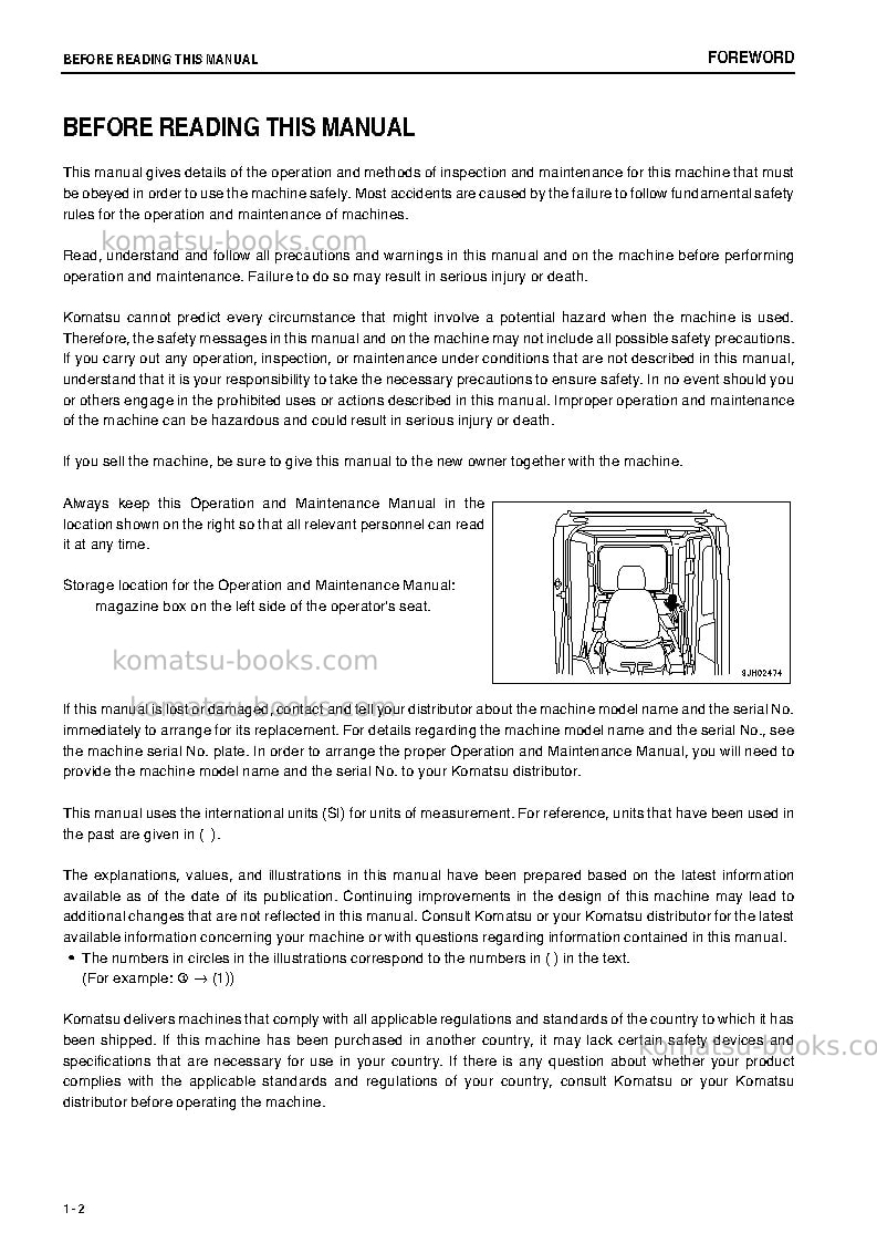Komatsu pc800-8jpn-e0 Operation manual cover Page 3 Komatsu pc800-8jpn-e0 Operation manual cover Page 3