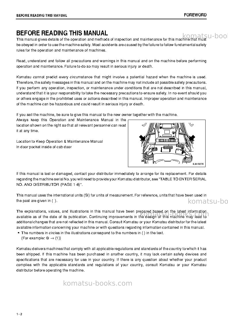 Komatsu d375a-6jpn-r Operation manual cover Page 3 Komatsu d375a-6jpn-r Operation manual cover Page 3