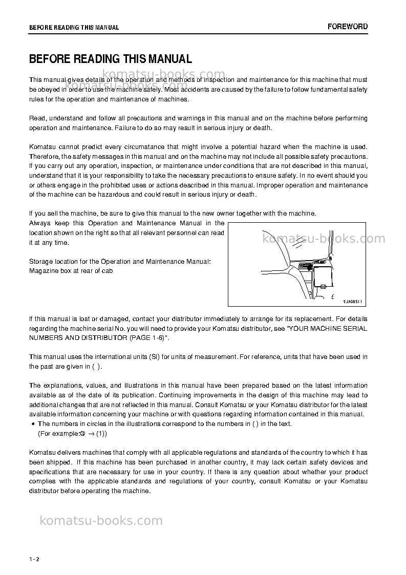 Komatsu pc228uslc-8jpn Operation manual cover Page 3 Komatsu pc228uslc-8jpn Operation manual cover Page 3