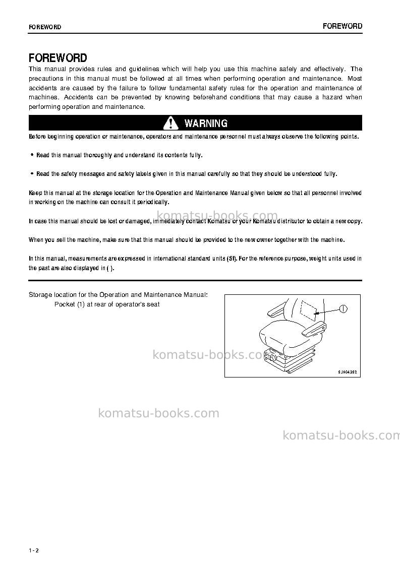 Komatsu wa200-5jpn Operation manual cover Page 3 Komatsu wa200-5jpn Operation manual cover Page 3