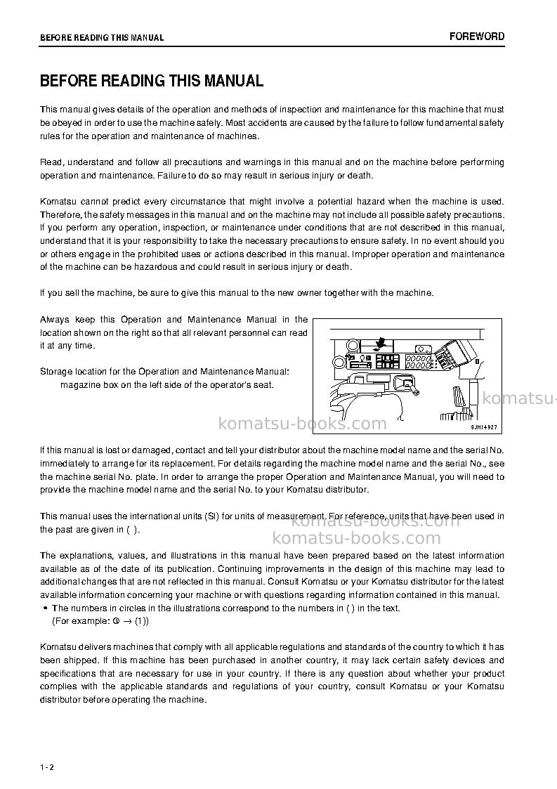 Komatsu pc2000-8jpn Operation manual cover Page 3 Komatsu pc2000-8jpn Operation manual cover Page 3