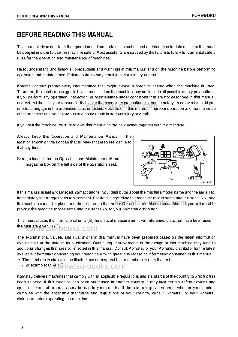 Komatsu pc2000-8jpn--30c degree Operation manual cover Page 3