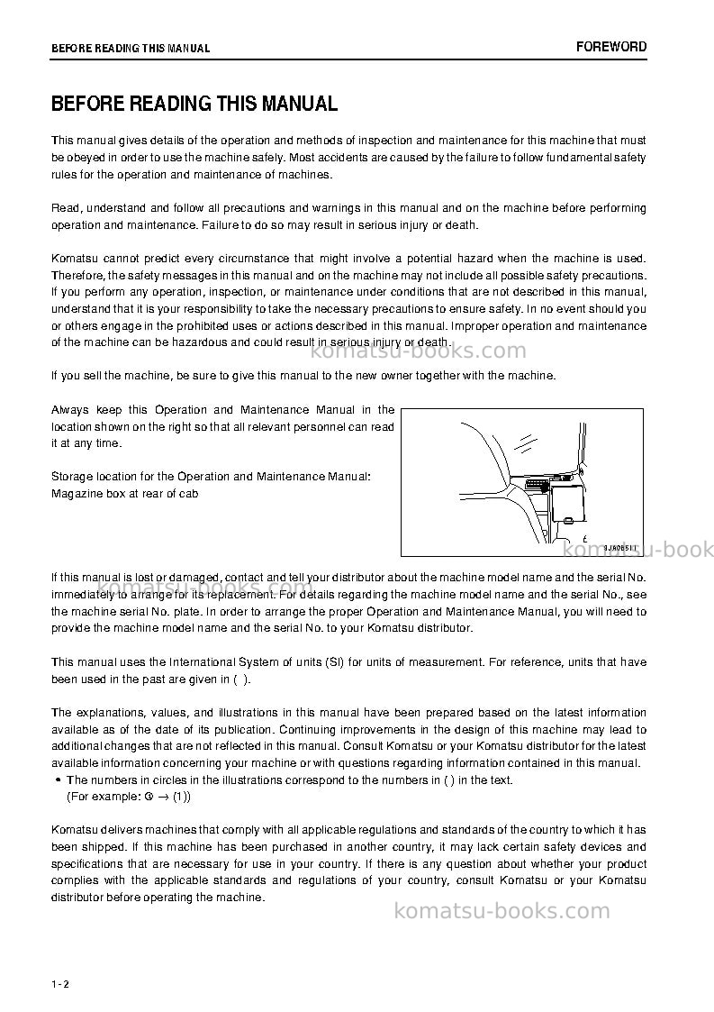 Komatsu pc228us-8jpn Operation manual cover Page 3 Komatsu pc228us-8jpn Operation manual cover Page 3