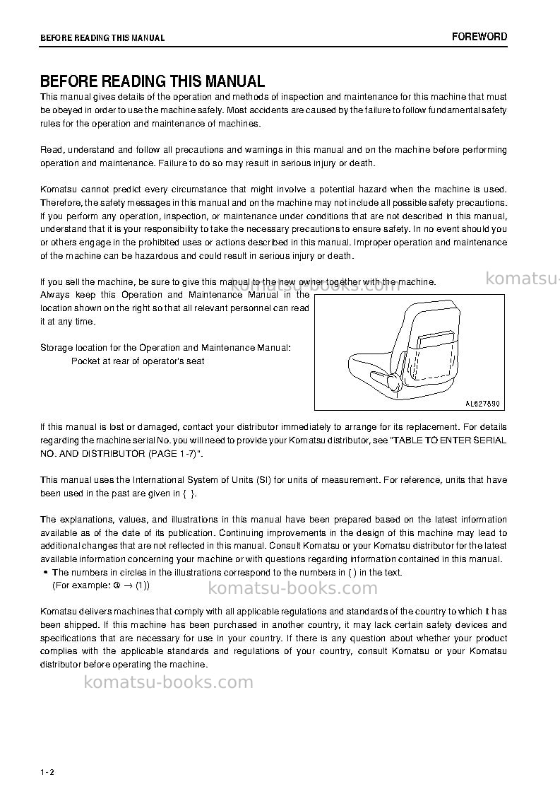 Komatsu gd655-3jpn-e0 Operation manual cover Page 3 Komatsu gd655-3jpn-e0 Operation manual cover Page 3