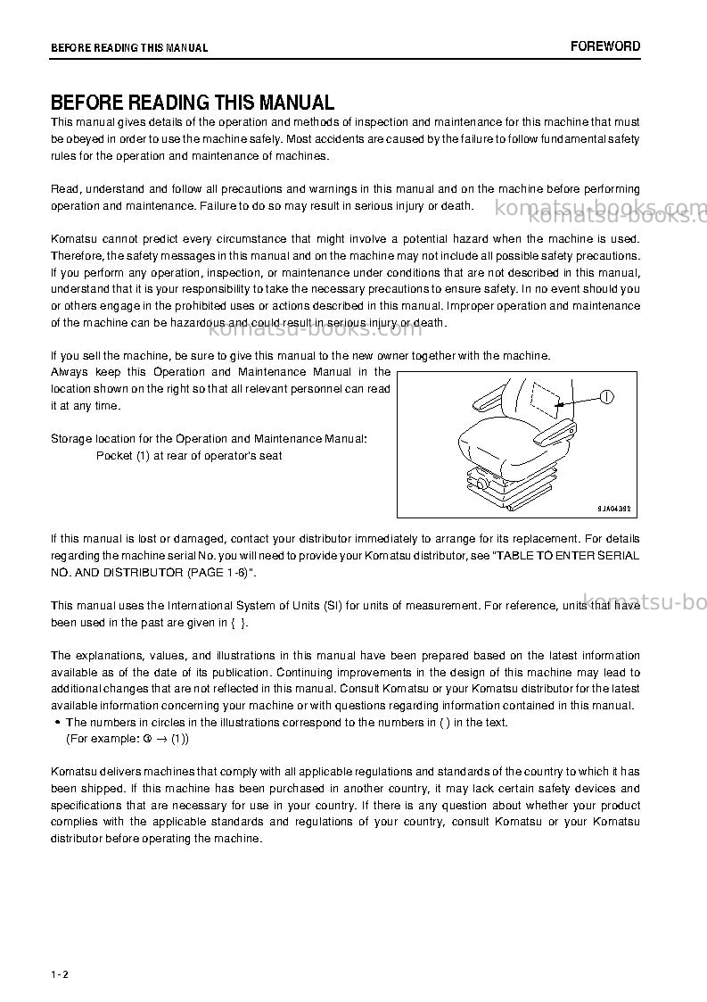 Komatsu wa200-6jpn-for n. america Operation manual cover Page 3 Komatsu wa200-6jpn-for n. america Operation manual cover Page 3