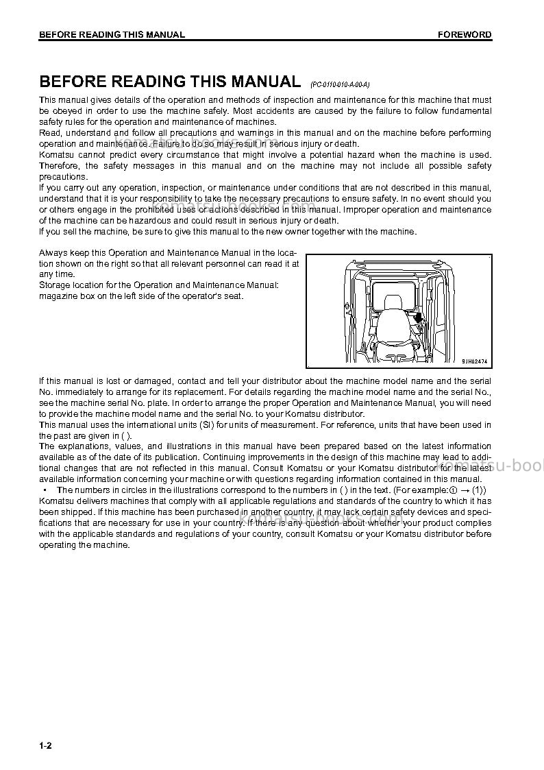 Komatsu pc240lc-10jpn Operation manual cover Page 3 Komatsu pc240lc-10jpn Operation manual cover Page 3