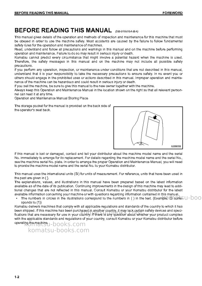 Komatsu d65ex-17jpn Operation manual cover Page 3 Komatsu d65ex-17jpn Operation manual cover Page 3