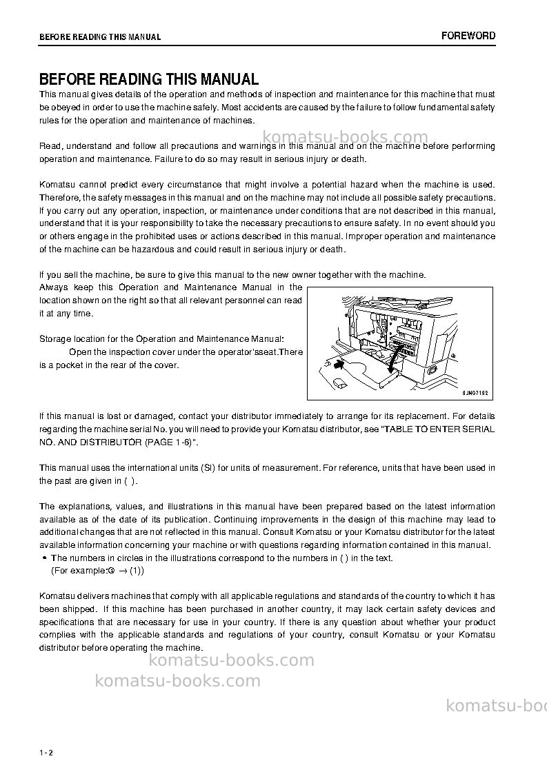 Komatsu wa50-6jpn Operation manual cover Page 3 Komatsu wa50-6jpn Operation manual cover Page 3