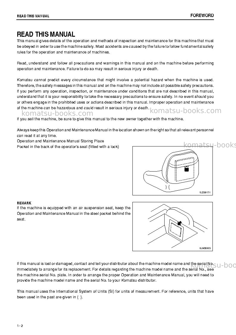 Komatsu d31ex-22jpn Operation manual cover Page 3