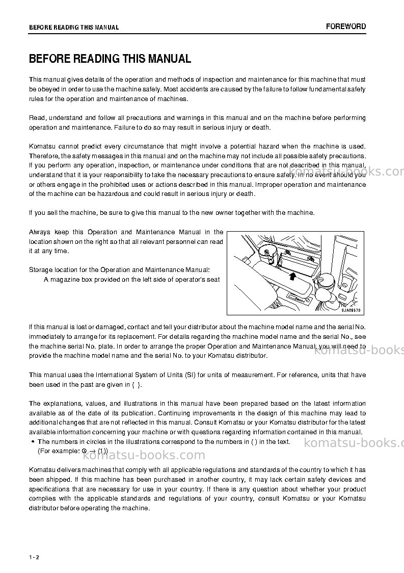 Komatsu pc88mr-8jpn Operation manual cover Page 3 Komatsu pc88mr-8jpn Operation manual cover Page 3