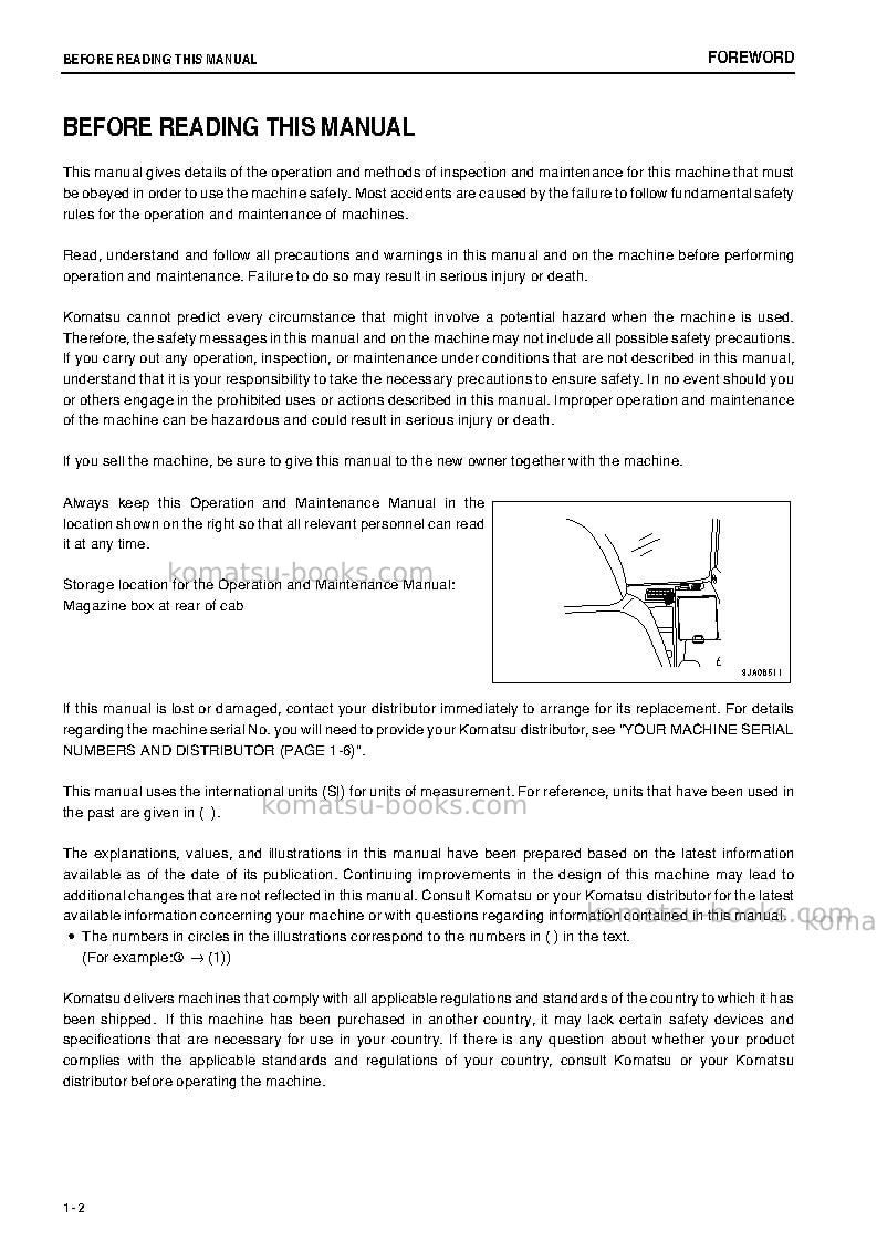 Komatsu pc138uslc-8jpn Operation manual cover Page 3 Komatsu pc138uslc-8jpn Operation manual cover Page 3
