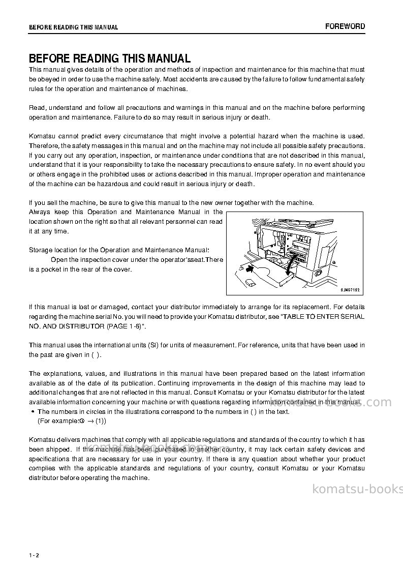 Komatsu wa50-6jpn Operation manual cover Page 3 Komatsu wa50-6jpn Operation manual cover Page 3