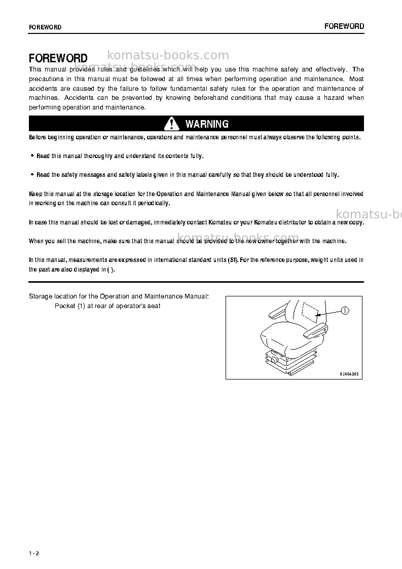 Komatsu wa320-5jpn Operation manual cover Page 3 Komatsu wa320-5jpn Operation manual cover Page 3