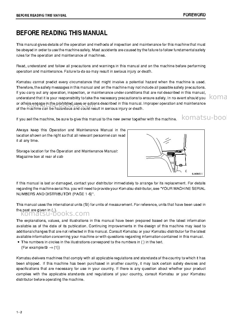 Komatsu pc138uslc-8jpn Operation manual cover Page 3 Komatsu pc138uslc-8jpn Operation manual cover Page 3