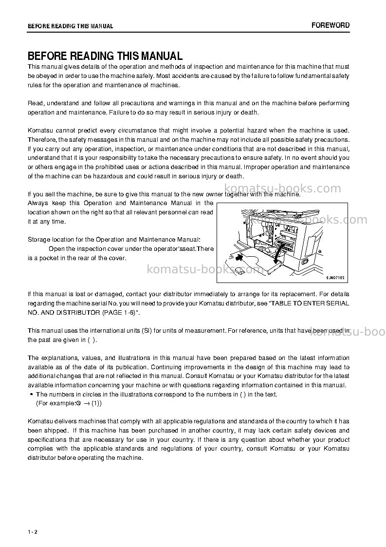 Komatsu wa50-6jpn Operation manual cover Page 3 Komatsu wa50-6jpn Operation manual cover Page 3