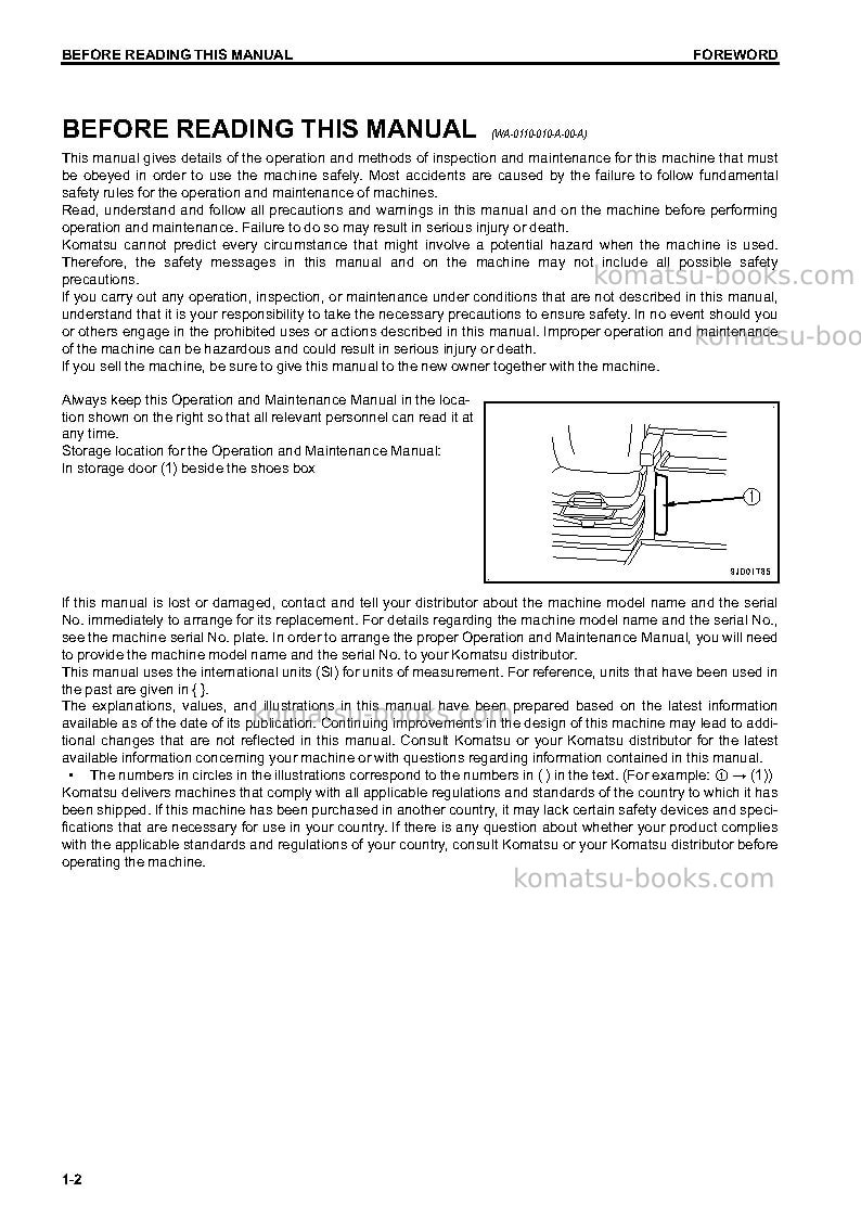 Komatsu wa500-7jpn Operation manual cover Page 3