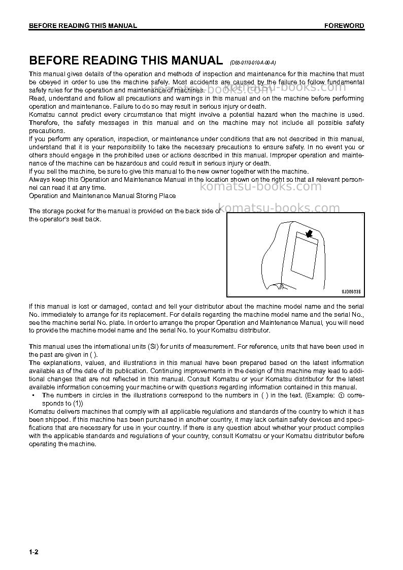 Komatsu d61ex-23jpn Operation manual cover Page 3